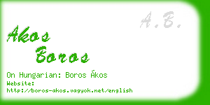akos boros business card