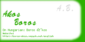 akos boros business card